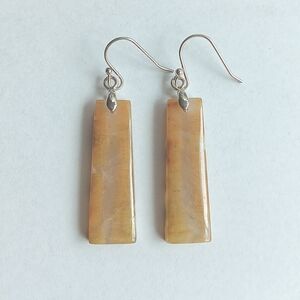 Brown Rutile Quartz Gemstone Earrings with 925 Sterling Silver Findings